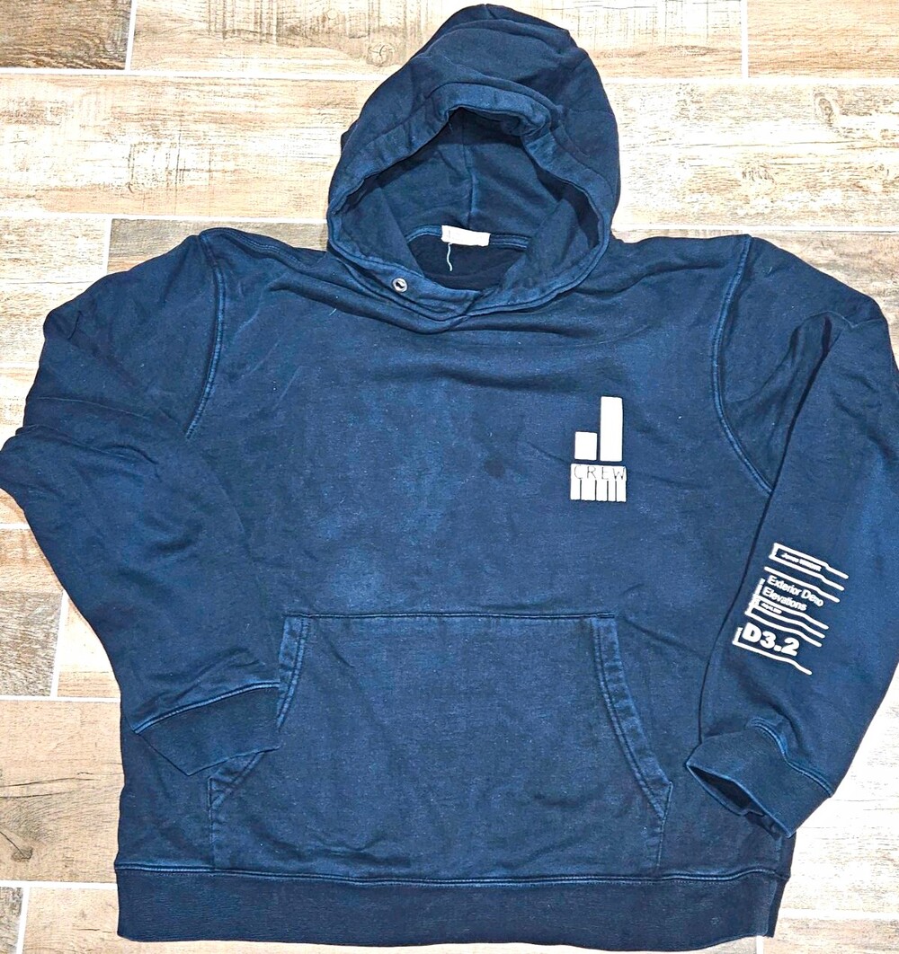 Jones Builders WRKWR Uniform Crew Hoodie Black Mens Large Malibu CA Streetwear